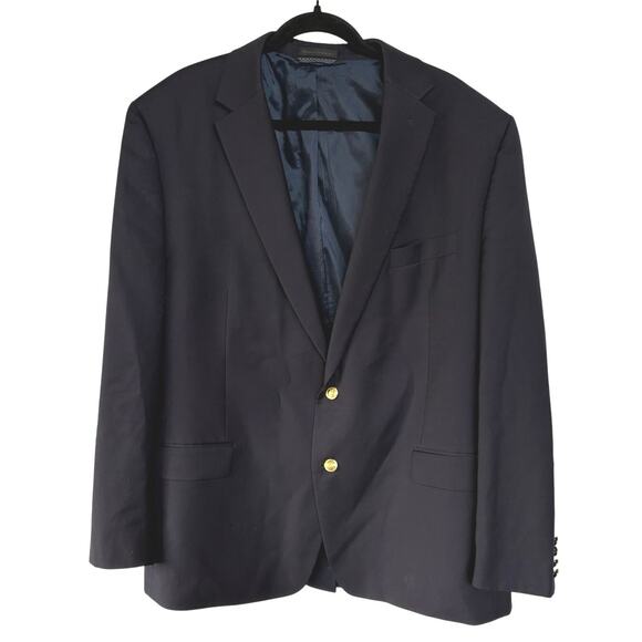 Lauren by Ralph Lauren Other - Lauren Ralph Lauren Navy Wool Blazer Gold Button Academia Career Mens 48 Long